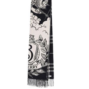 Burberry White Reversible Scarf "Stormy Knight"