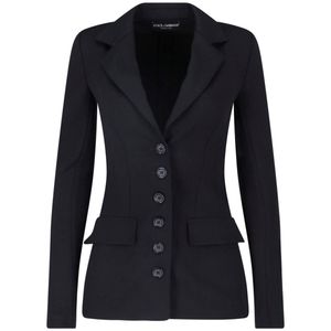Dolce & Gabbana Black Single-Breasted Virgin Wool Blazer