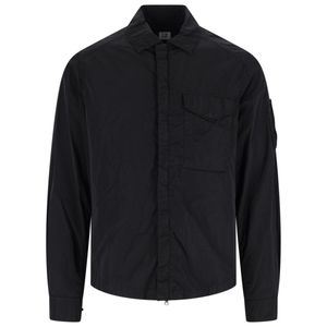 C P Company Black Logo Shirt Jacket for men