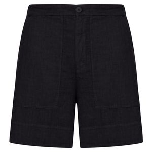 Transit Black Wide-Leg Linen Shorts