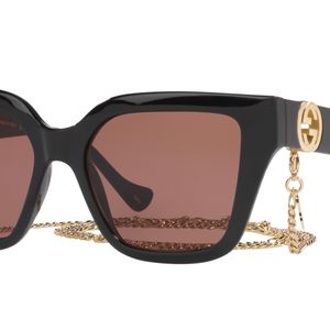 Gucci Black Rectangular Sunglasses