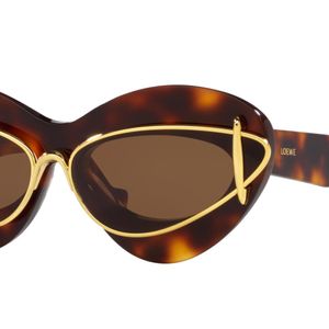Loewe Brown Double Frame Cat Eye Sunglasses