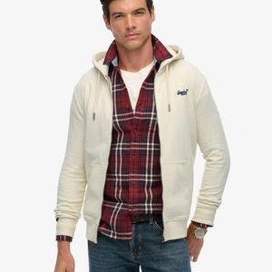 Superdry Natural & Co Essential Logo Half Brushed Zip Hoodie for men