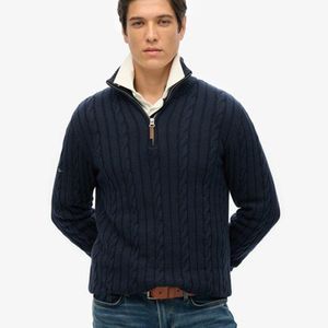 Superdry Blue & Co Organic Cotton Classic Cable Half-zip Jumper for men