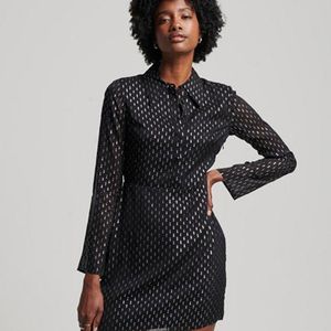 Superdry Black & Co Printed Mini Shirt Dress