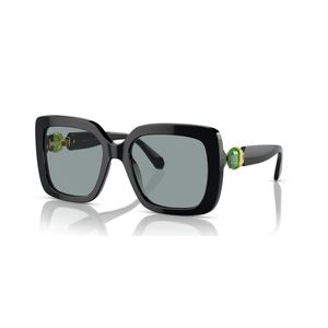 Swarovski Black Sunglasses, Oversized, Square Shape, Sk6001