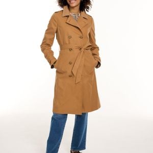 Talbots Blue Twill Double Breasted Trench Coat