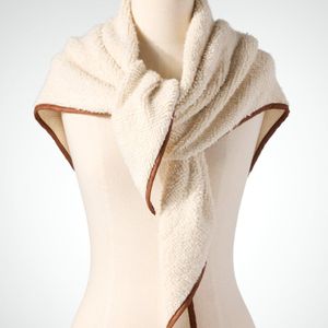 Talbots Natural Triangle Shearling Scarf