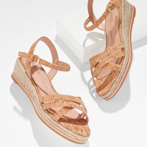 Talbots White Pamela Cork Wedge Sandals