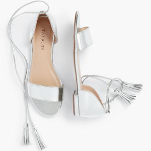 Talbots Keri Tasseled Ankle-strap Sandals - Mirror Metallic