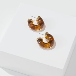 Talbots White Resin Hoop Earrings