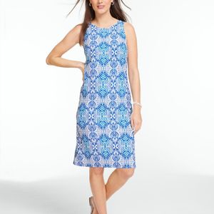 Talbots Blue Effortless Jersey Sleeveless Shift Dress