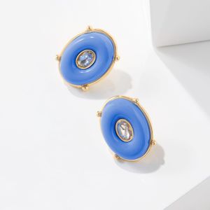 Talbots Blue Cory Button Stud Earrings