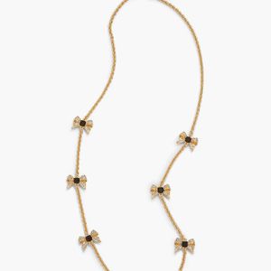 Talbots Metallic Crystal Bow Necklace