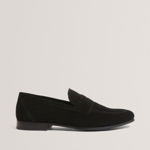 Ted Baker Black Leivy Suede Slip-On Saddle Loafers for men
