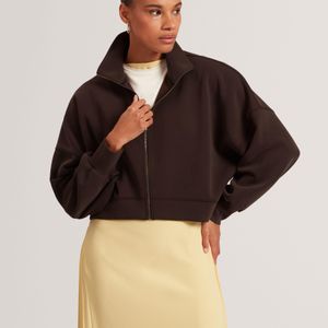 Ted Baker Black Arorha Zip-Up Funnel Neck Sweatshirt