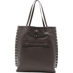 Zanellato Black A'Spasso Saeta Medium Leather Handbag