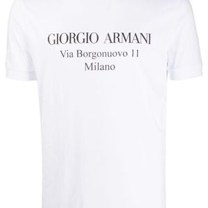 Giorgio Armani White Cotton Logo T-Shirt for men