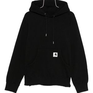 SACAI X CARHARTT WIP Black Logo Cotton Hoodie for men