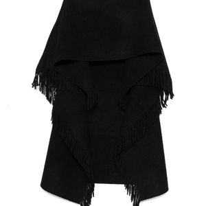 Totême  Black Fringed Wool Poncho