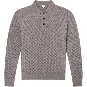 Bottega Veneta Grey Wool Polo Shirt for men