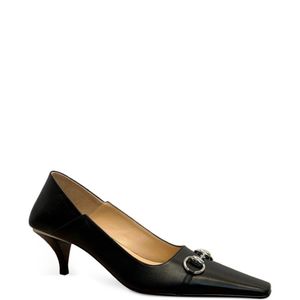 Gucci Black Vittoria Leather Pumps