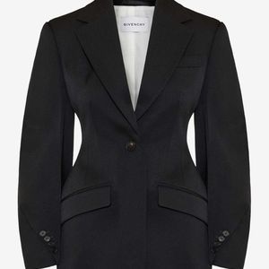 Givenchy Black Single-Breasted Fitted Wool Blazer