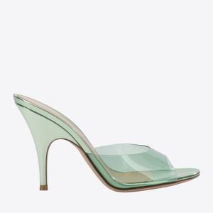 Gianvito Rossi Green "Sofia 95 Mm" Mules