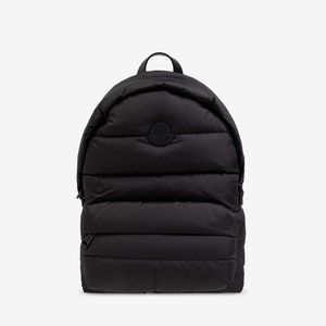 Moncler Black Pierrick Logo Patch Padded Backpack for men