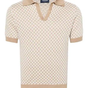 Drumohr Natural 'Razor Blade' Polo for men