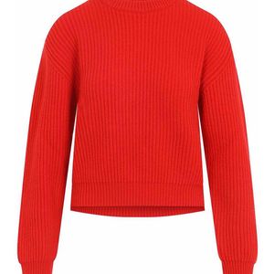 Jil Sander Red Ribbed Knit Sweater