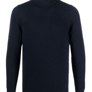 Drumohr Blue Cashmere Turtleneck for men