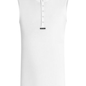 Dolce & Gabbana White Tank Top With Buttons for men