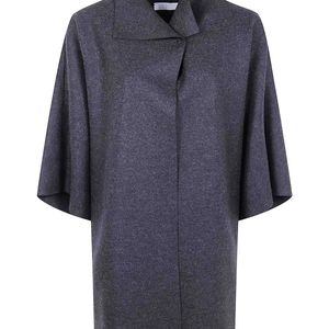 Harris Wharf London Blue Kimono Mantle Pressed Wool