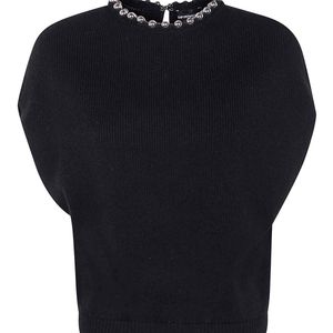 Emporio Armani Blue Kimono Sweater With Pearl