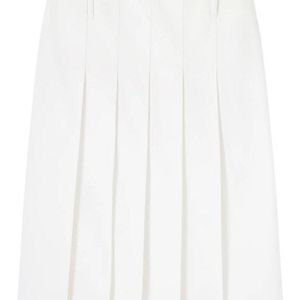 A.P.C. White Alice Gabardine Midi Skirt