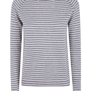 Base London Blue Striped Round Neck Sweater