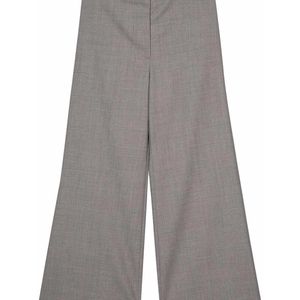 Low Classic Grey Wide Wool Trouser