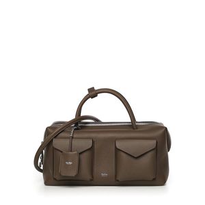 Max Mara Brown Large Leather Satchel Bag With Pockets