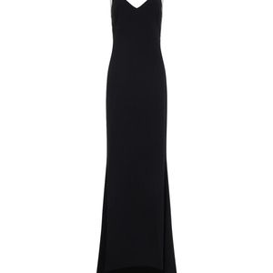 Tom Ford Black Crystal Chain Embroidery Satin Dress