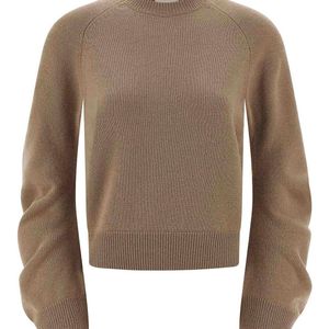 Nude Brown Curved Sleeve Sweater