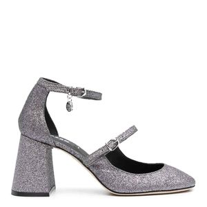 MSGM White Logo-Charm 90Mm Glitter Pumps