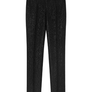Versace Black Jacquard Leopard Formal Trousers for men
