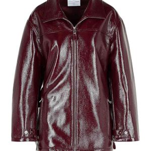 Courreges Purple Vinyl Burgundy Cotton Blend Jacket