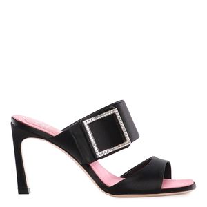 Roger Vivier Black Satin Trumpet Mule