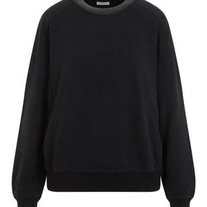 Brunello Cucinelli Black Cotton Crewneck Sweatshirt