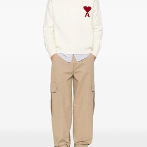 AMI Natural Ami De Coeur Wool Sweater for men