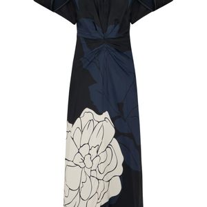 Victoria Beckham Blue Long Viscose Dress