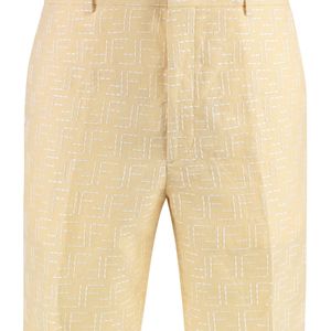 Fendi Natural Linen Bermuda-Shorts for men