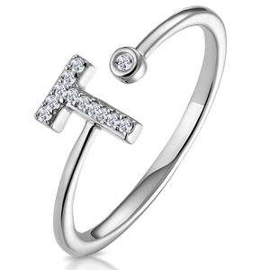 The Diamond Store Metallic Diamond Initial 'T' Ring 0.07Ct Set